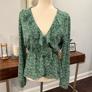 Floral Green Blouse